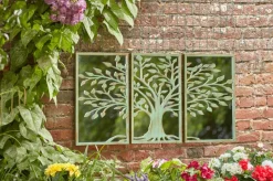Miroir triptyque Arbre de Vie vert 50x90 cm