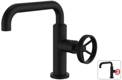 Mitigeur lavabo industriel bec mobile noir ROUSSEAU