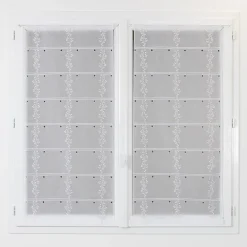 Module brodé blanc/beige 90cm - Vendu au mètre