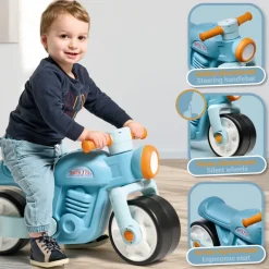 Moto Premier draisienne vintage roues silencieuses bleu FALK