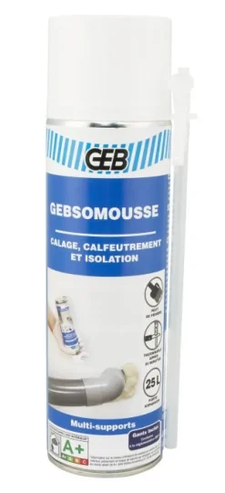 Mousse polyuréthane GEBSOMOUSSE aérosol 500ml GEB