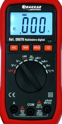 Multimètre digital automatique CatIII 600V + sonde T°