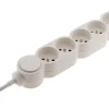 Multiprise bloc home 6 prises + fiche parafoudre blanc