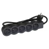 Multiprises 5x2P+T 1,5m 3G 1 mm² - noir/gris foncé LEGRAND