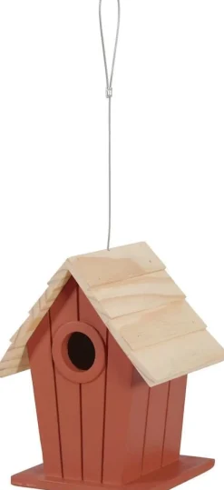 Nichoir en bois à suspendre Coucou strié terracotta ZOLUX