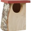 Nichoir en bois Ø85mm rouge H.24,4cm
