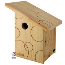 Nichoir "Fiesta" en bois ouverture Ø 34 mm pour oiseaux