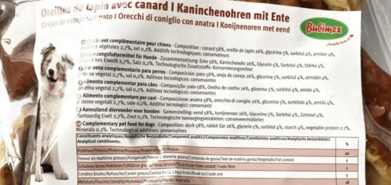 Oreille de lapin au canard pour chien - Vendu à la pièce