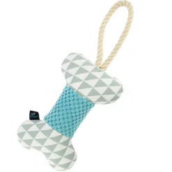 Os sonore bi-matière textile pour chien 29 cm
