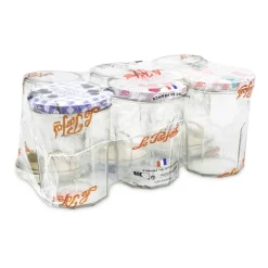 Pack de 6 pots à confiture 385ml Ø82mm + couvercle décoré