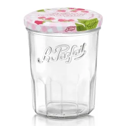 Pack de 6 pots à confiture 385ml Ø82mm + couvercle décoré