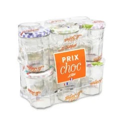 Pack de 12 pots à confiture 385 ml + couvercle décoré
