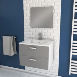 Pack Meuble salle de bain Lift 60 cm gris suspendu AURLANE