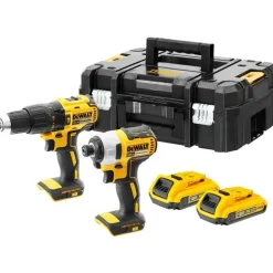 Pack Perceuse + Visseuse à chocs 18V Li-ion 2Ah DeWALT