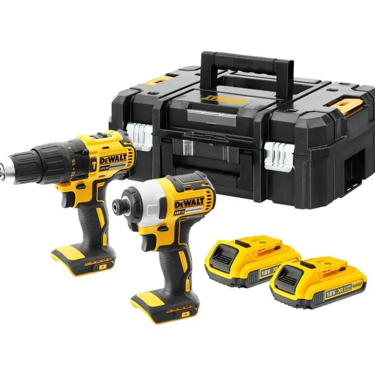 Pack Perceuse + Visseuse à chocs 18V Li-ion 2Ah DeWALT