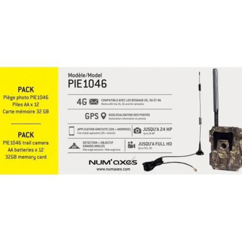 Pack piège photographique PIE1046 + 12 piles + Carte mémoire