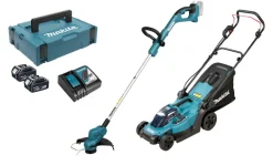 Pack tondeuse/coupe-bordure/chargeur + 2 batteries MAKITA