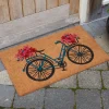 Paillasson en fibre de coco Flower bike 45x75cm