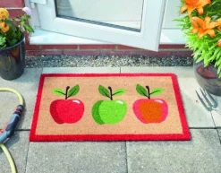 Paillasson rectangulaire en fibre de coco Pommes 45x75cm