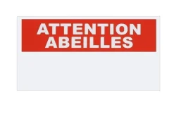 Pancarte Attention abeilles - Rectangle