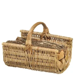 Panier à buches Alpha Buff en osier 50 cm max