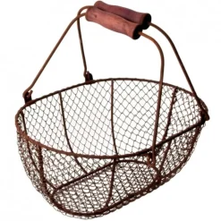 Panier fil fer brun M