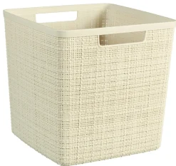 Panière jute cube 17l - plastique recyclé