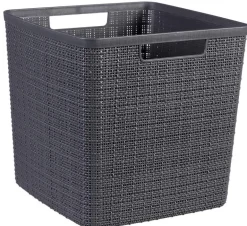 Panière jute cube 17l - plastique recyclé