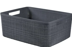 Panière jute rectangulaire 12l - plastique recyclé