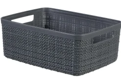 Panière jute rectangulaire 5l - plastique recyclé