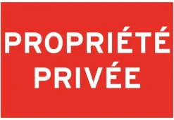 Panneau de signalisation "Propriété privée" PVC adhésif