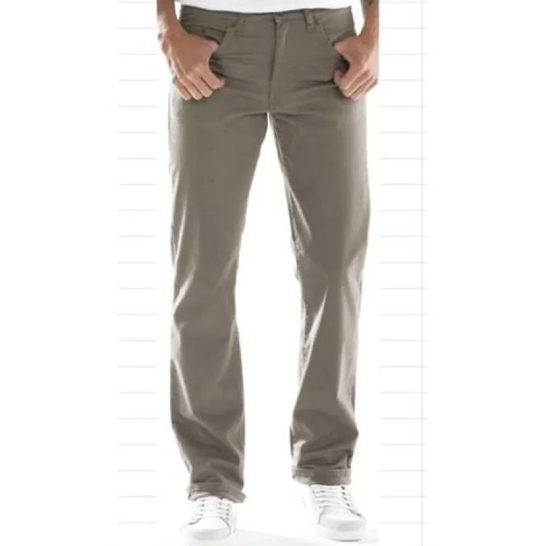 Pantalon coupe ajustée 5 poches extensible taupe