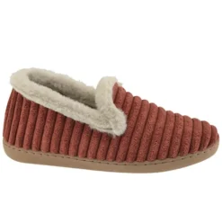 Pantoufle sans gêne Gloria textile doublé brique