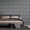 Papier peint expansé sur intissé palme 70' noir fond beige