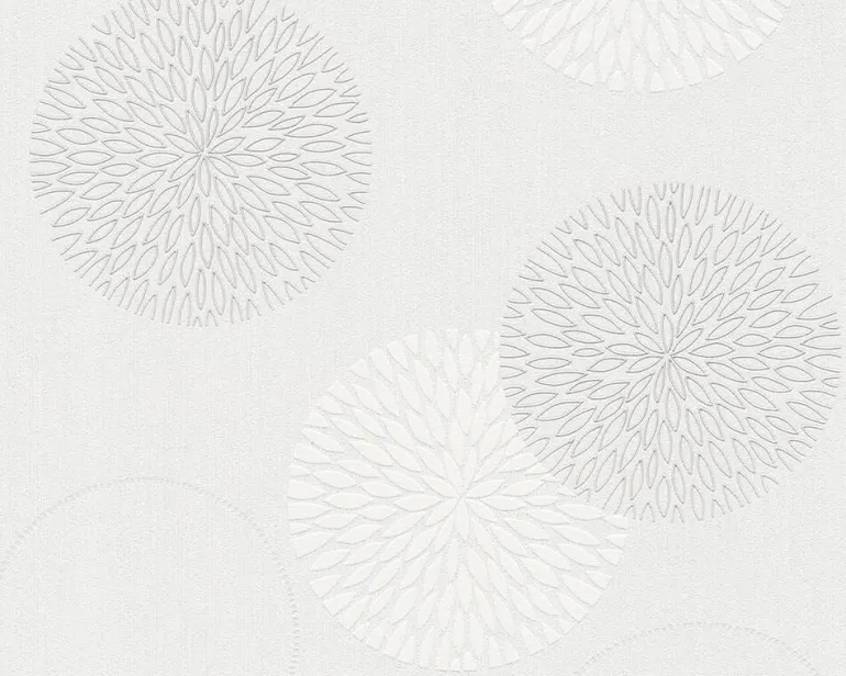 Papier peint expansé sur support intissé fleurs bulle blanc