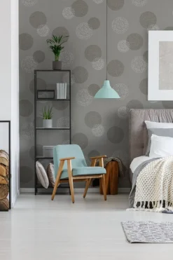 Papier peint vinyl expansé sur support intissé bulle gris