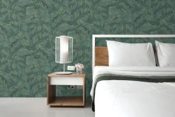 Papier peint vinyl expansé sur support intissé wango vert/or