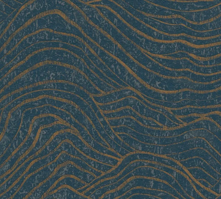 Papier peint vinyl expansé sur support intissé okusai bleu