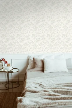 Papier peint vinyl expansé sur support intissé fleurs