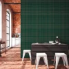 Papier peint vinyl support intissé écossais vert
