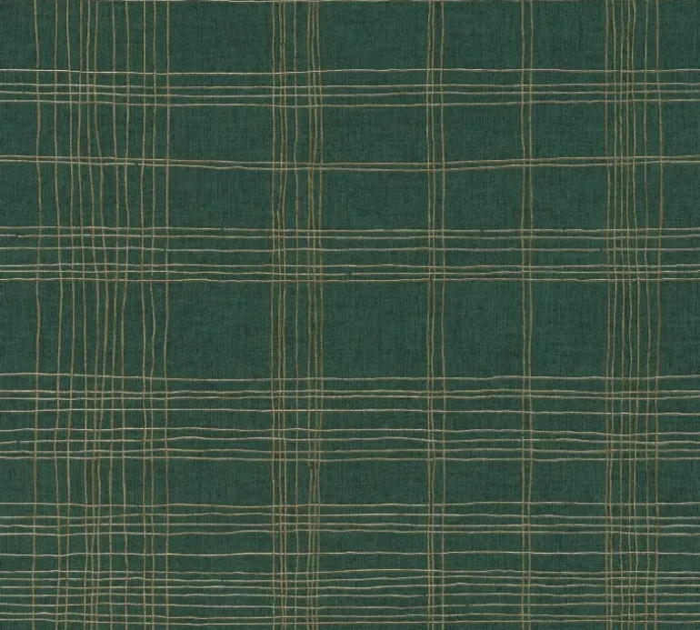 Papier peint vinyl support intissé écossais vert