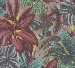 Papier peint vinyl sur support intissé tropical multicolore