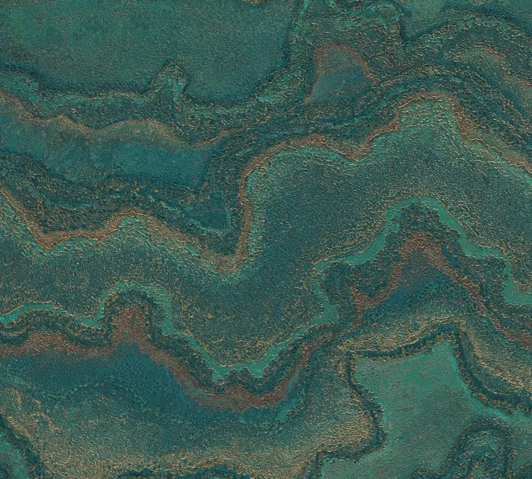 Papier peint vinyl sur support intissé malachite émeraude