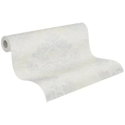 Papier peint vinyl sur support intissé damas.perle