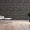 Papier peint vinyl sur support intissé malachite noir