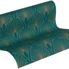Papier peint vinyl sur support intissé glamourous petrol