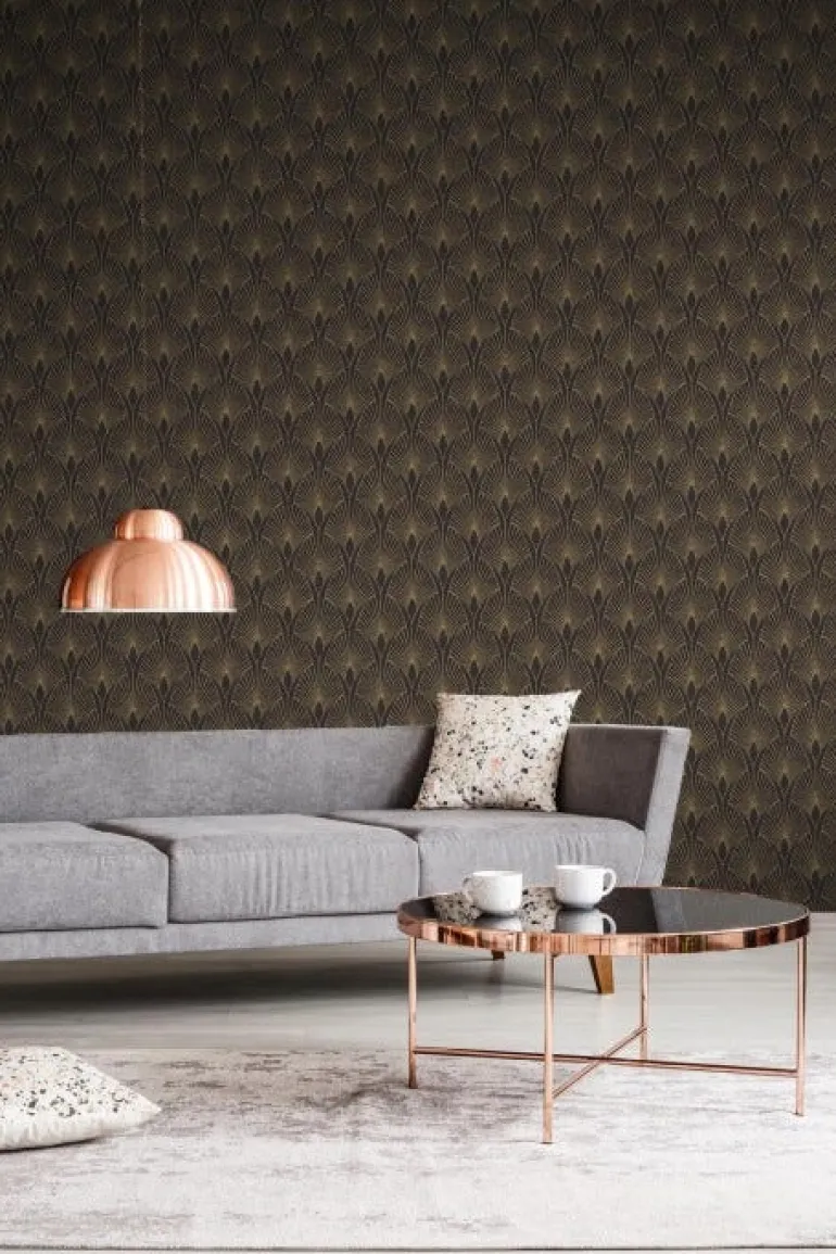 Papier peint vinyl sur support intissé glamourous ebene