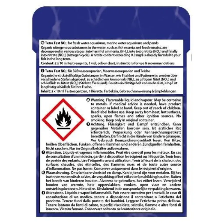 Paramètre de l'eau TetraTest NO2 pour aquarium