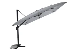 Parasol déporté en aluminium 3x3m gris mat/gris chiné