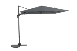 Parasol déporté Samos carré gris mat anthracite 250x250cm